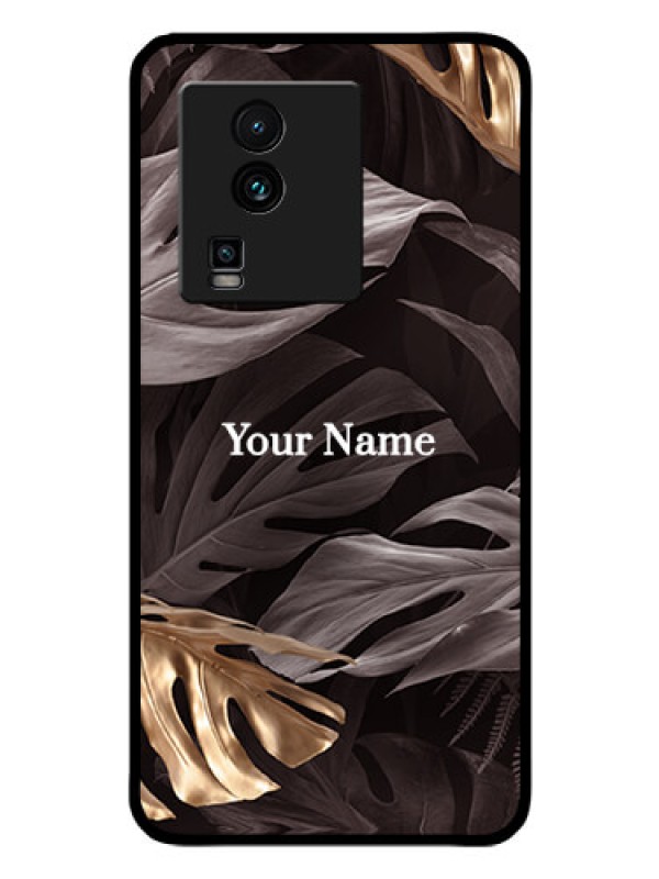 Custom iQOO Neo 7 5G Personalised Glass Phone Case - Wild Leaves digital paint Design