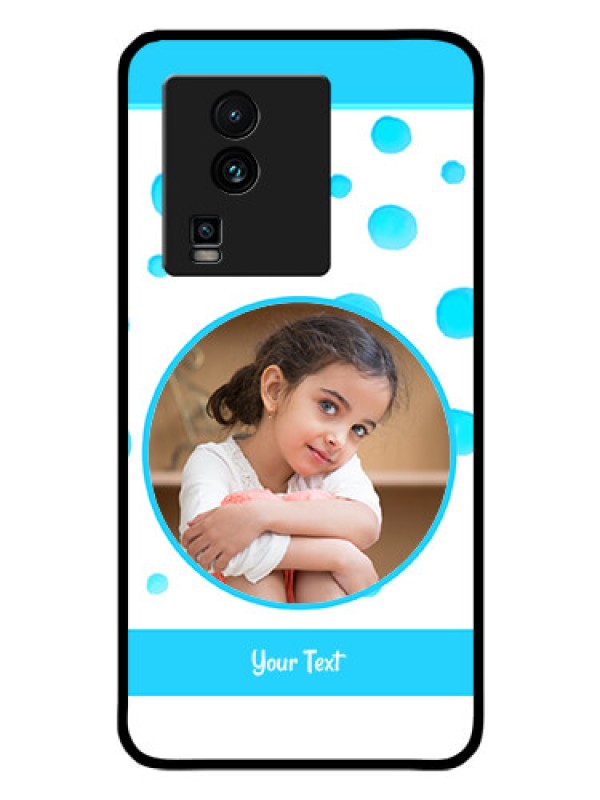 Custom iQOO Neo 7 Pro 5G Photo Printing on Glass Case - Blue Bubbles Pattern Design