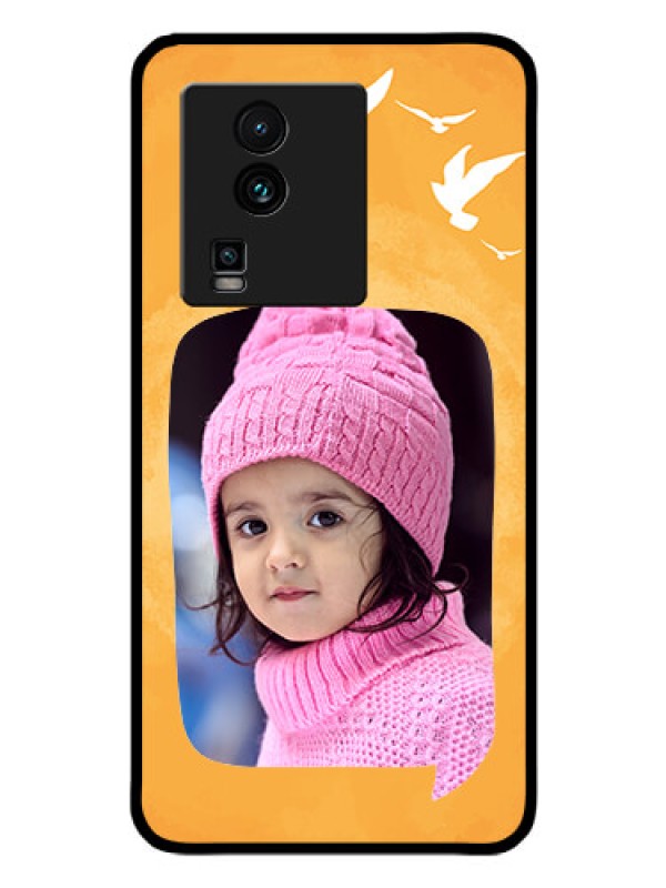 Custom iQOO Neo 7 Pro 5G Personalized Glass Phone Case - Water Color Design with Bird Icons
