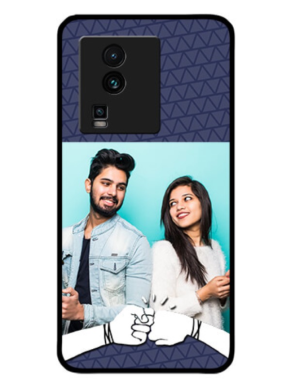Custom iQOO Neo 7 Pro 5G Photo Printing on Glass Case - with Best Friends Design