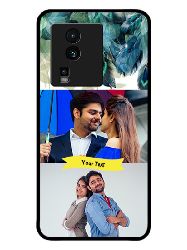 Custom iQOO Neo 7 Pro 5G Personalized Glass Phone Case - Image with Boho Peacock Feather Design