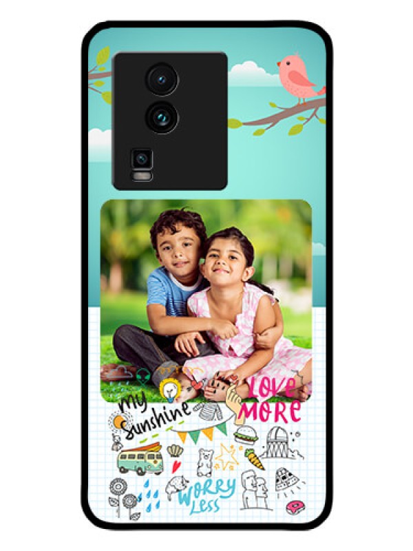 Custom iQOO Neo 7 Pro 5G Photo Printing on Glass Case - Doodle love Design