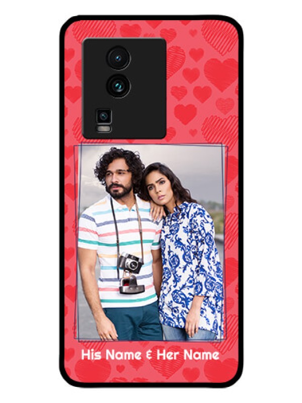 Custom iQOO Neo 7 Pro 5G Photo Printing on Glass Case - with Red Heart Symbols Design