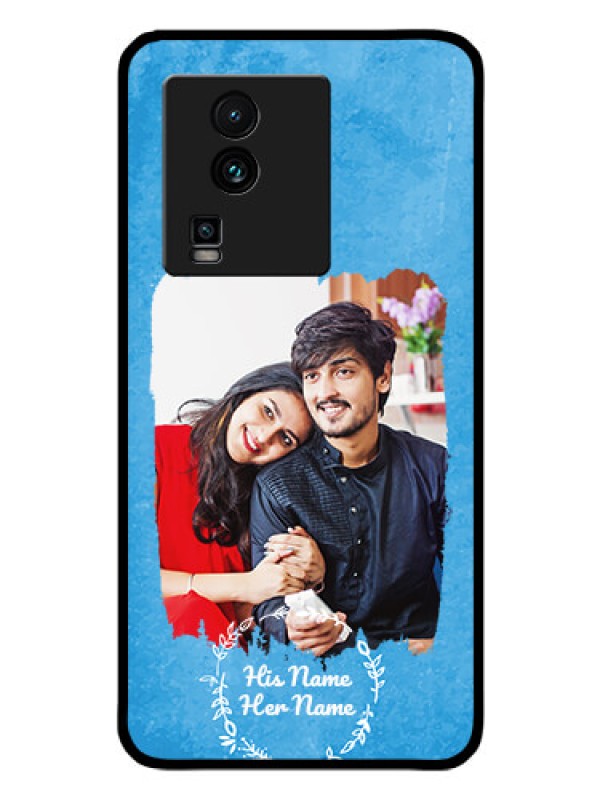 Custom iQOO Neo 7 Pro 5G Custom Glass Phone Case - Blue Color Vintage Design