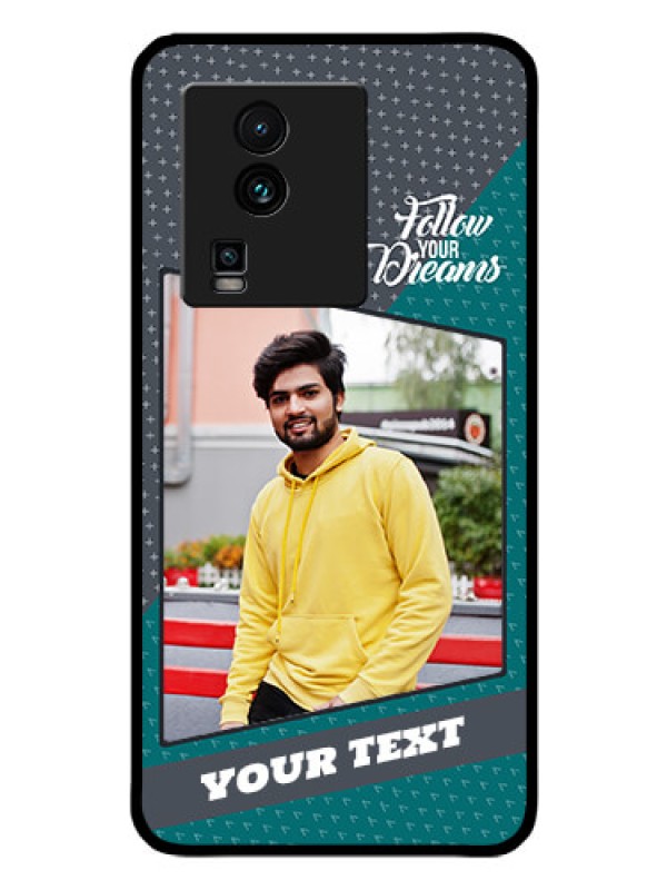 Custom iQOO Neo 7 Pro 5G Personalized Glass Phone Case - Background Pattern Design with Quote