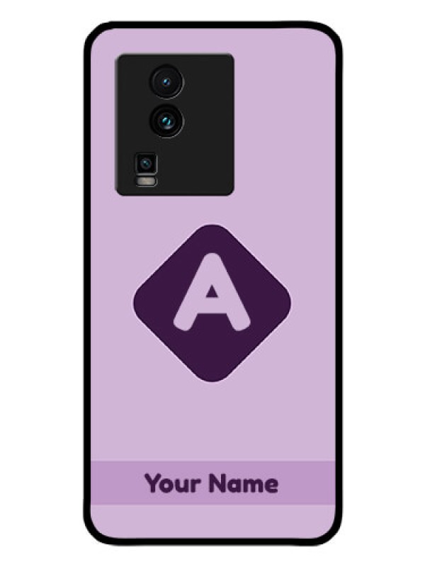 Custom iQOO Neo 7 Pro 5G Custom Glass Mobile Case - Custom Letter in curved badge Design