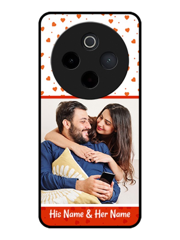 Custom iQOO Z10 5G Custom Glass Phone Case - Orange Love Symbol Design