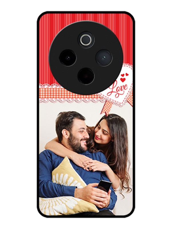 Custom iQOO Z10 5G Custom Glass Phone Case - Red Love Pattern Design