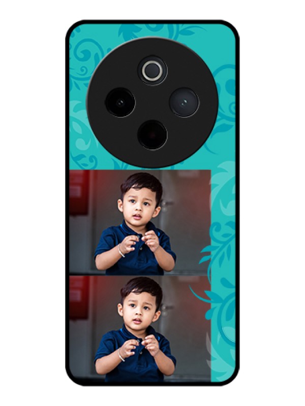 Custom iQOO Z10 5G Custom Glass Phone Case - With Photo And Green Floral Design