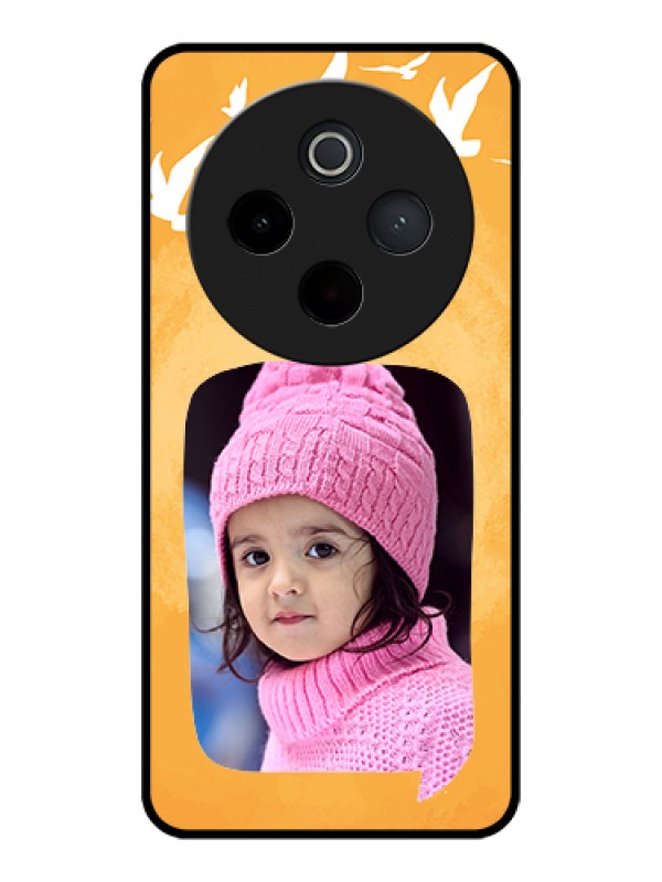 Custom iQOO Z10 5G Custom Glass Phone Case - Water Color Design With Bird Icons