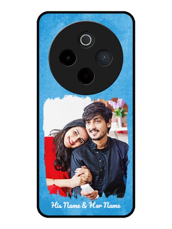 Custom iQOO Z10 5G Custom Glass Phone Case - Blue Color Vintage Design