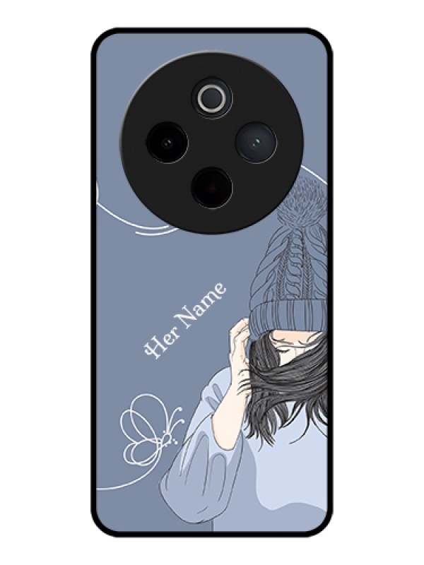 Custom iQOO Z10 5G Custom Glass Phone Case - Girl In Winter Outfit Design