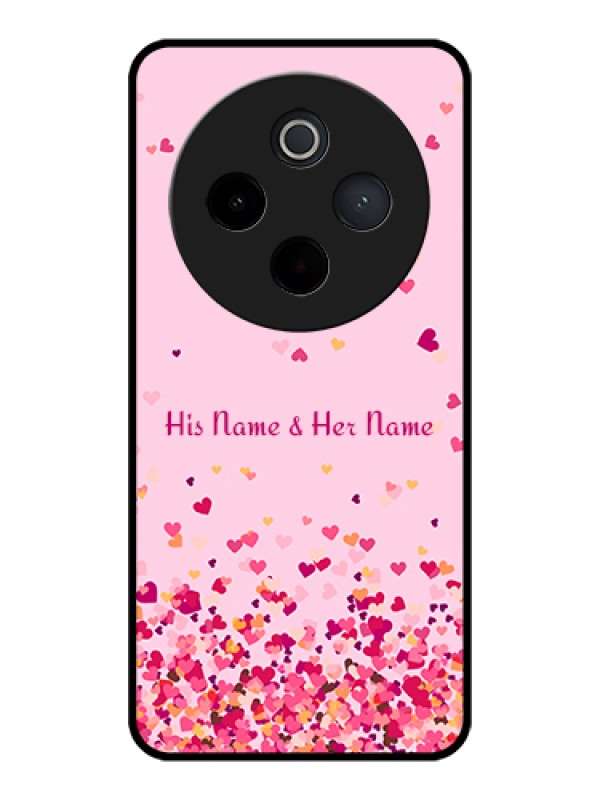 Custom iQOO Z10 5G Custom Glass Phone Case - Floating Hearts Design