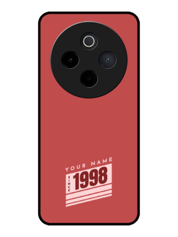 Custom iQOO Z10 5G Custom Glass Phone Case - Red Custom Year Of Birth Design