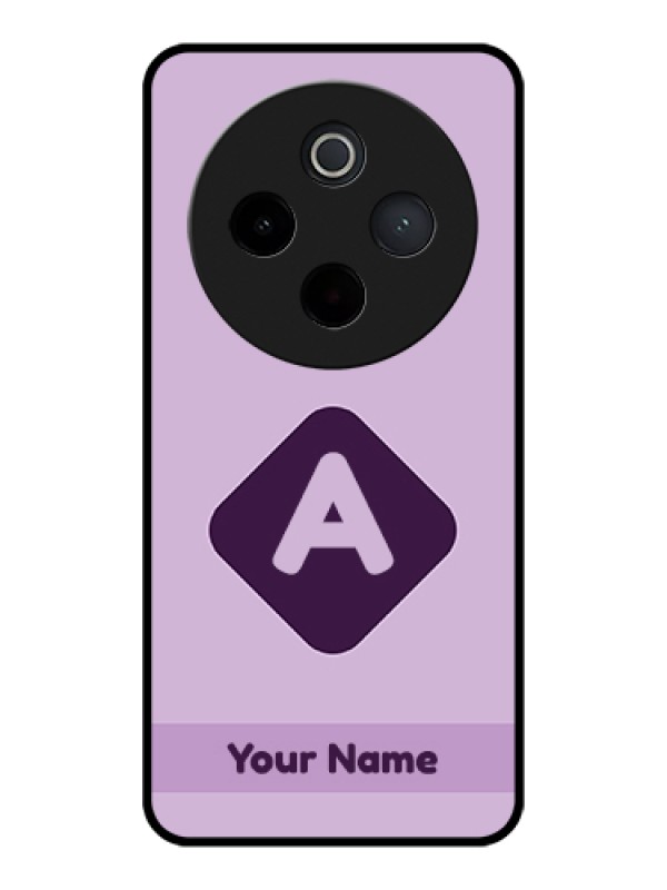 Custom iQOO Z10 5G Custom Glass Phone Case - Custom Letter In Curved Badge Design