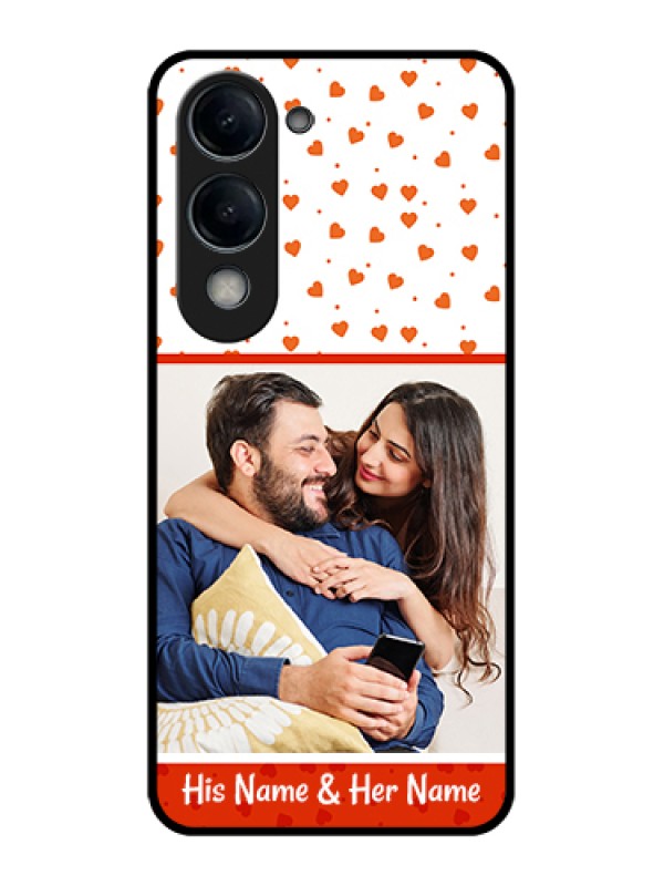 Custom iQOO Z10 Lite Custom Glass Phone Case - Orange Love Symbol Design