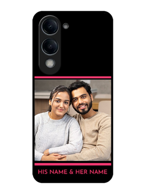 Custom iQOO Z10 Lite Custom Glass Phone Case - With Add Text Design