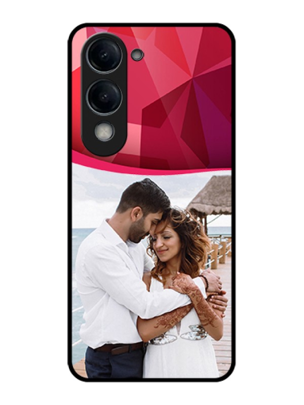Custom iQOO Z10 Lite Custom Glass Phone Case - Red Abstract Design
