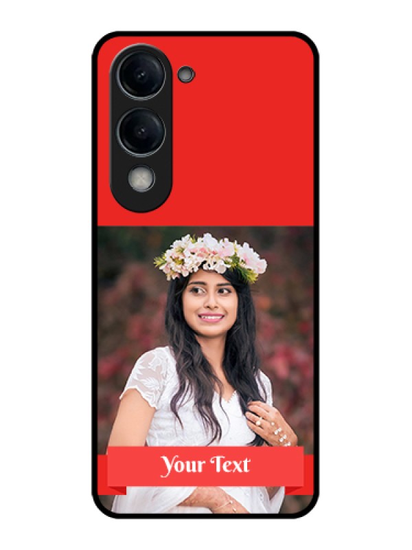 Custom iQOO Z10 Lite Custom Glass Phone Case - Simple Red Color Design