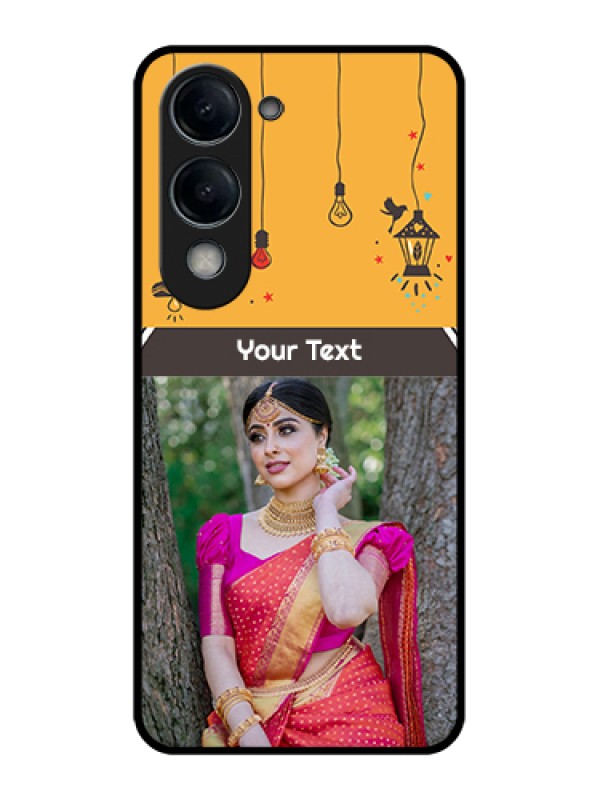 Custom iQOO Z10 Lite Custom Glass Phone Case - With Family Picture And Icons