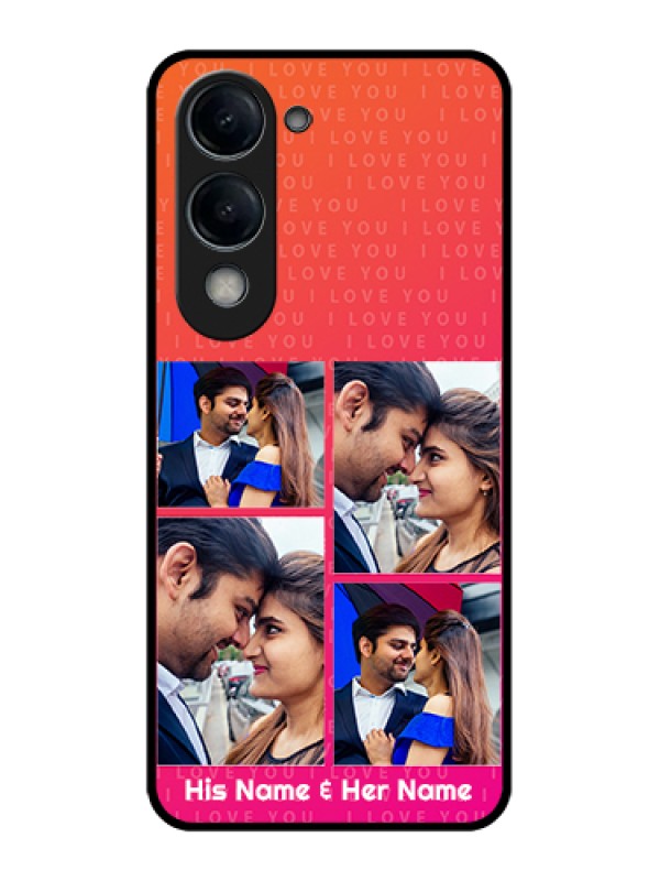 Custom iQOO Z10 Lite Custom Glass Phone Case - I Love You Pink Design