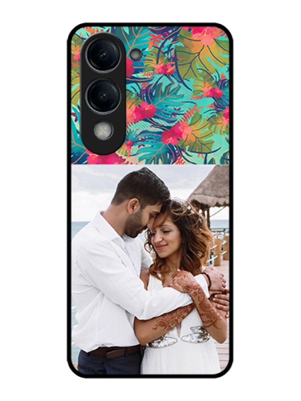 Custom iQOO Z10 Lite Custom Glass Phone Case - Watercolor Floral Design