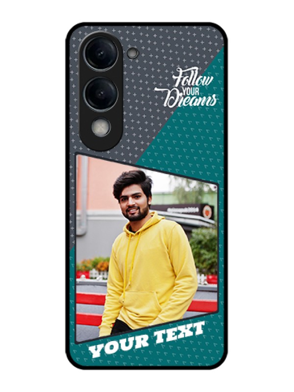 Custom iQOO Z10 Lite Custom Glass Phone Case - Background Pattern Design With Quote