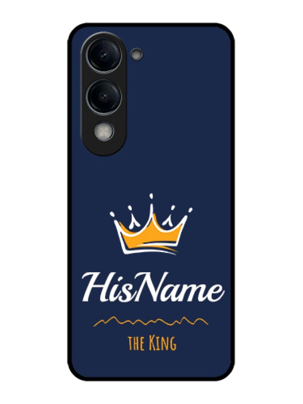 Custom iQOO Z10 Lite Custom Glass Phone Case - King With Name Design