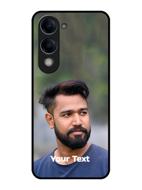 Custom iQOO Z10 Lite Custom Glass Phone Case - Photo With Text Design