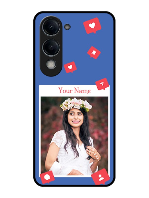 Custom iQOO Z10 Lite Custom Glass Phone Case - Like Share And Comment Design