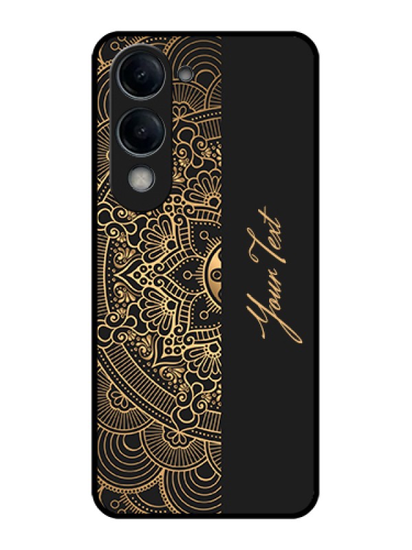 Custom iQOO Z10 Lite Custom Glass Phone Case - Mandala Art With Custom Text Design