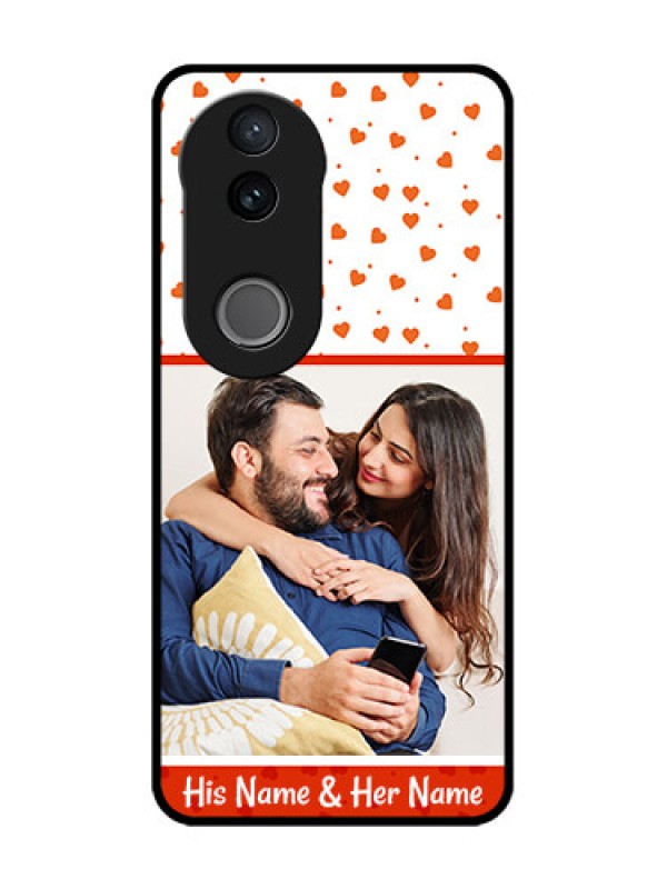Custom iQOO Z10R Custom Glass Phone Case - Orange Love Symbol Design