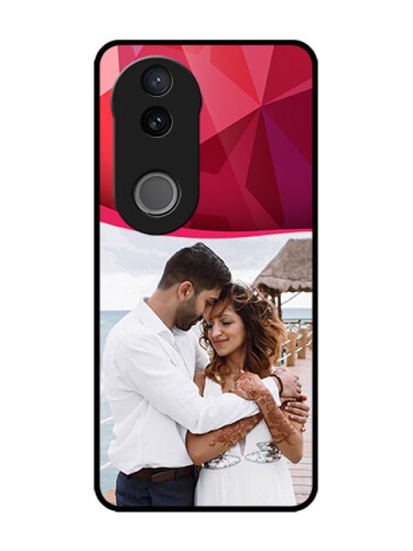 Custom iQOO Z10R Custom Glass Phone Case - Red Abstract Design
