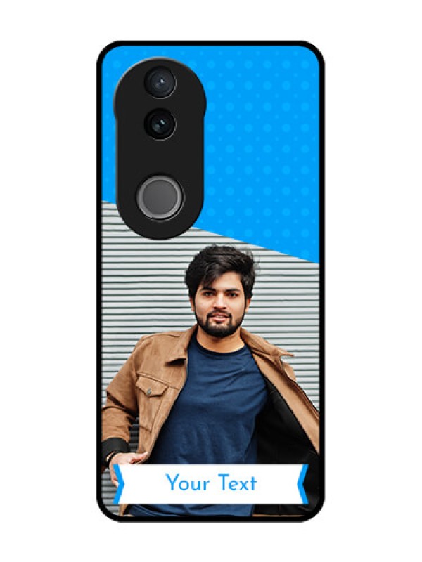 Custom iQOO Z10R Custom Glass Phone Case - Simple Blue Color Design