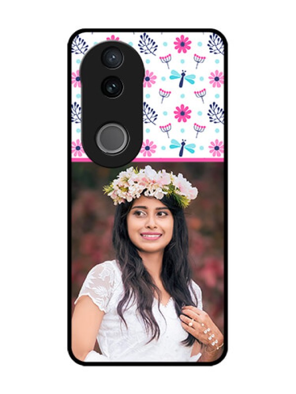 Custom iQOO Z10R Custom Glass Phone Case - Colorful Flower Design