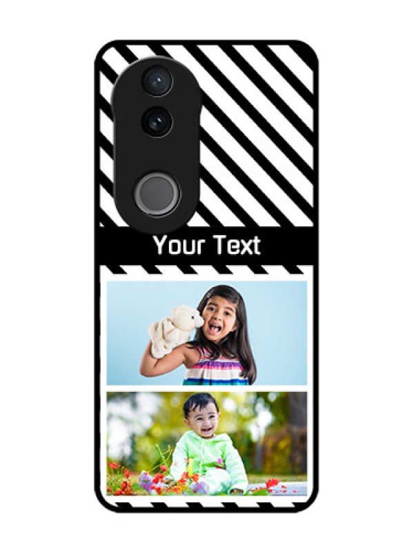 Custom iQOO Z10R Custom Glass Phone Case - Black And White Stripes Design