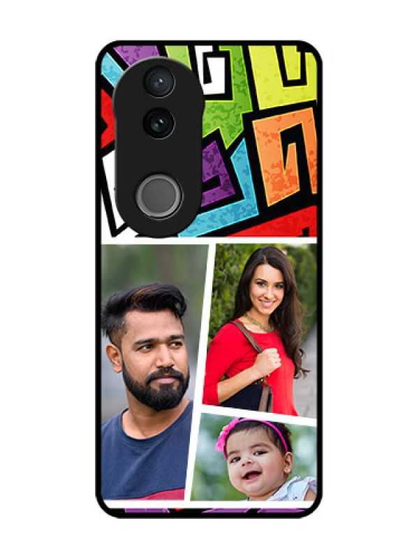 Custom iQOO Z10R Custom Glass Phone Case - Graffiti Pattern Design