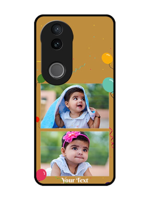 Custom iQOO Z10R Custom Glass Phone Case - Image Holder With Birthday Celebrations Design