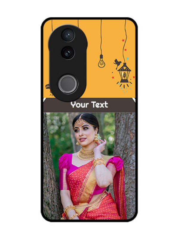 Custom iQOO Z10R Custom Glass Phone Case - With Family Picture And Icons