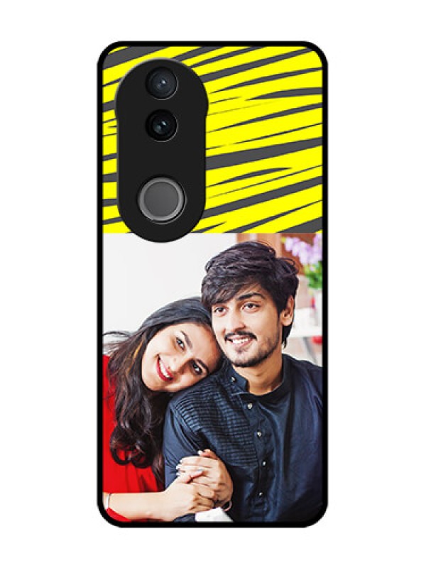 Custom iQOO Z10R Custom Glass Phone Case - Yellow Abstract Design