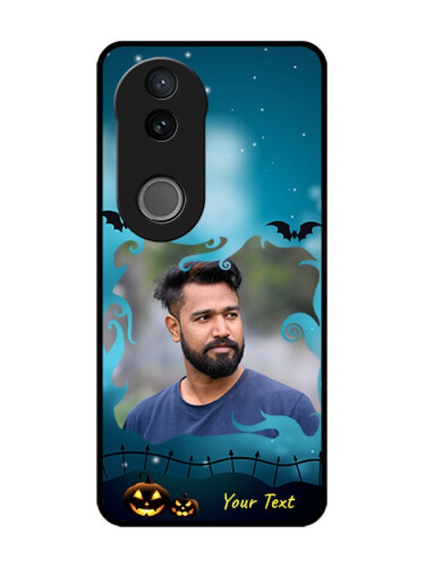 Custom iQOO Z10R Custom Glass Phone Case - Halloween Frame Design