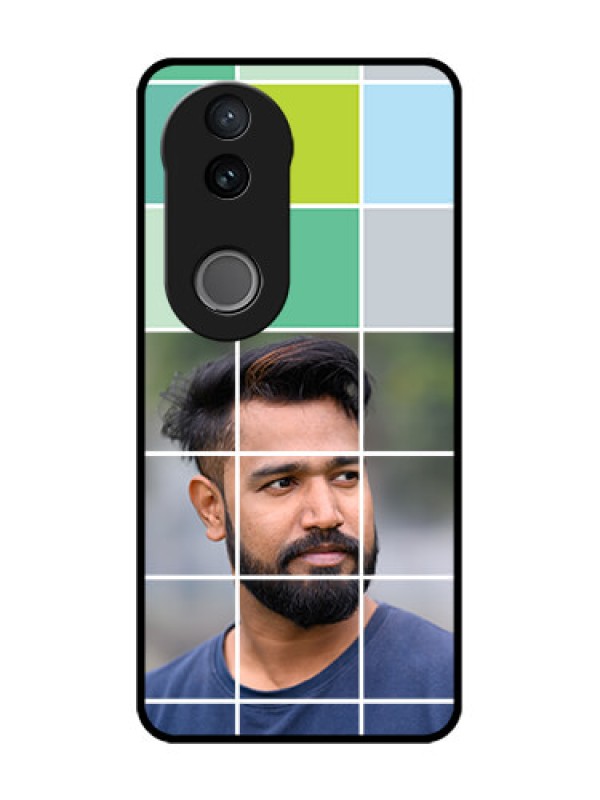Custom iQOO Z10R Custom Glass Phone Case - With White Box Pattern