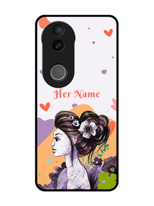 Custom iQOO Z10R Custom Glass Phone Case - Woman And Nature Design
