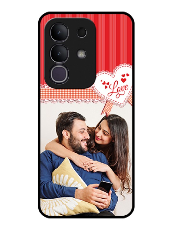 Custom iQOO Z10x 5G Custom Glass Phone Case - Red Love Pattern Design