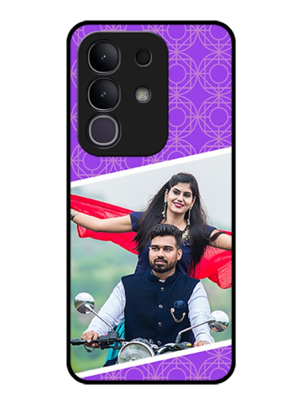 Custom iQOO Z10x 5G Custom Glass Phone Case - Violet Color Pattern Design