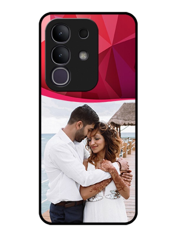 Custom iQOO Z10x 5G Custom Glass Phone Case - Red Abstract Design
