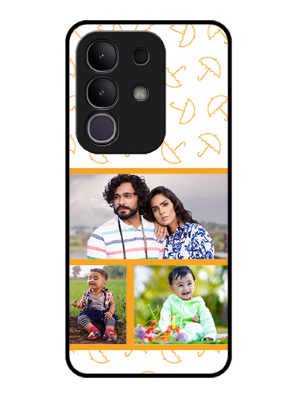 Custom iQOO Z10x 5G Custom Glass Phone Case - Yellow Pattern Design