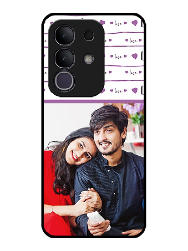 Custom iQOO Z10x 5G Custom Glass Phone Case - Couples Heart Design