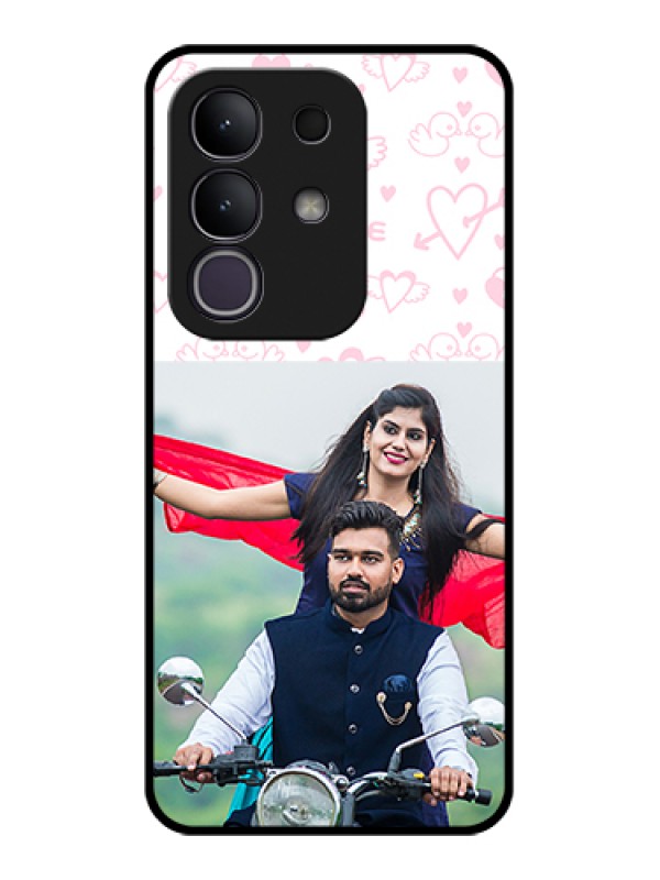 Custom iQOO Z10x 5G Custom Glass Phone Case - Pink Flying Heart Design