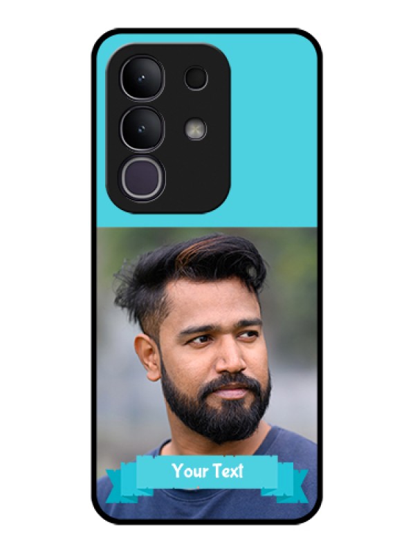 Custom iQOO Z10x 5G Custom Glass Phone Case - Blue Color Design